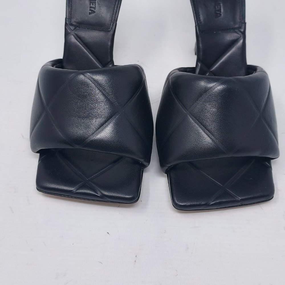 BOTTEGA VENETA Black Lido Square Toe Heeled Sandals - Picture 6 of 8